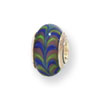 Reflection Beads Sterling Silver Kids Blue Hand-blown Glass Bead