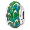 Reflection Beads Sterling Silver Kids Blue Hand-blown Glass Bead