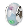 Reflection Beads Sterling Silver Kids Blue Hand-blown Glass Bead