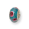 Reflection Beads Sterling Silver Kids Blue Hand-blown Glass Bead