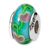 Reflection Beads Sterling Silver Kids Blue Hand-blown Glass Bead