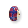 Reflection Beads Sterling Silver Kids Blue Hand-blown Glass Bead