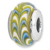 Reflection Beads Sterling Silver Kids Yellowish Green Hand-blown Glass Bead