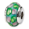 Reflection Beads Sterling Silver Kids Blue Hand-blown Glass Bead