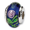 Reflection Beads Sterling Silver Kids Blue Hand-blown Glass Bead