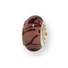 Reflection Beads Sterling Silver Kids Brown Hand-blown Glass Bead