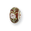 Reflection Beads Sterling Silver Kids Brown Hand-blown Glass Bead