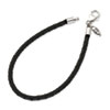 Reflection Beads Black Leather Bead Bracelet with Sterling Silver Clasp