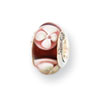 Reflection Beads Sterling Silver Kids Brown Hand-blown Glass Bead