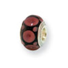 Reflection Beads Sterling Silver Kids Brown Hand-blown Glass Bead