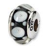 Reflection Beads Sterling Silver Kids Black Hand-blown Glass Bead