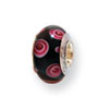 Reflection Beads Sterling Silver Kids Black Hand-blown Glass Bead