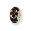 Reflection Beads Sterling Silver Kids Black Hand-blown Glass Bead