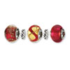 Reflection Beads Sterling Silver  Red Hot Boxed Bead Set