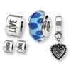Reflection Beads Sterling Silver Live, Love, Laugh Boxed Story Set