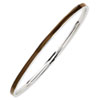 Stackable Expressions Sterling Silver Brown Slip-On Enameled Bangle Bracelet