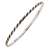 Stackable Expressions Sterling Silver Twisted Brown Enameled Slip-On Bangle Bracelet