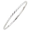 Stackable Expressions Sterling Silver Twisted White Enameled Slip-On Bangle Bracelet