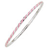 Stackable Expressions Sterling Silver Twisted Pink Enameled Slip-On Bangle Bracelet