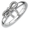 Stackable Expressions Sterling Silver Bow Diamond Ring