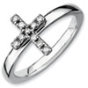 Stackable Expressions Sterling Silver Cross Diamond Ring