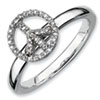 Stackable Expressions Sterling Silver Peace Symbol Diamond Ring