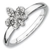 Stackable Expressions Sterling Silver Fleur De Lis Diamond Ring