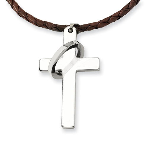 Chisel Stainless Steel Cross Pendant Necklace Chisel Jewelry Contemporary Jewelry for Men