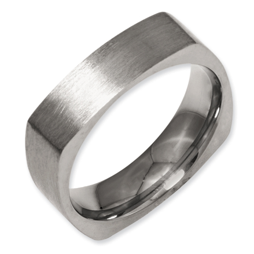 Chisel Titanium Square 6mm Satin Band Chisel Jewelry Contemporary