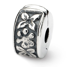 Reflection Beads Sterling Silver Hinged Floral Clip Bead