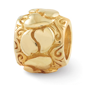 Reflection Beads Sterling Silver and Gold-plated Hearts Bead
