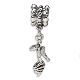 Reflection Beads Sterling Silver High Heel Shoe Dangle Bead