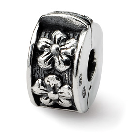 Reflection Beads Sterling Silver Hinged Floral Clip Bead