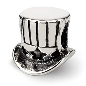 Reflection Beads Sterling Silver Uncle Sam Tophat Bead