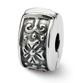 Reflection Beads Sterling Silver Hinged Floral Clip Bead