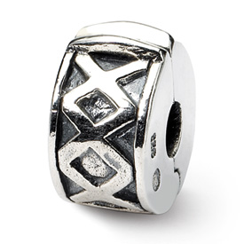 Reflection Beads Sterling Silver Hinged X Clip Bead