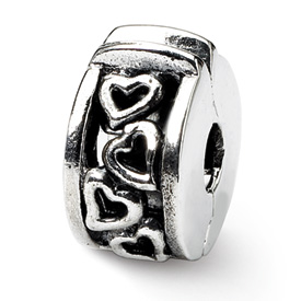Reflection Beads Sterling Silver Hinged Heart Clip Bead