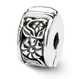 Reflection Beads Sterling Silver Hinged Floral Clip Bead