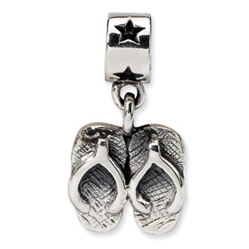 Reflection Beads Sterling Silver Kids Flip Flops Dangle Bead