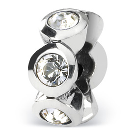 Reflection Beads Sterling Silver April Swarovski Elements Birthstone Bead