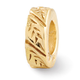 Reflection Beads Sterling Silver and Gold-plated Leaf Design Spacer Bead