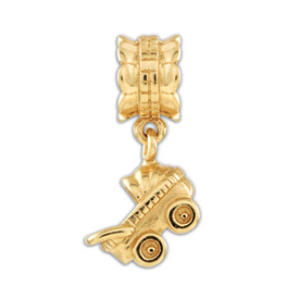 Reflection Beads Sterling Silver and Gold-plated Baby Buggy Dangle Bead
