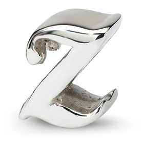 Reflection Beads Sterling Silver Letter Z Script Bead