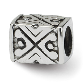 Reflection Beads Sterling Silver Tribal Design Bali Bead