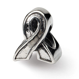 Reflection Beads Sterling Silver Awareness Ribbon Bead