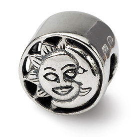 Reflection Beads Sterling Silver Sun/Moon Bead
