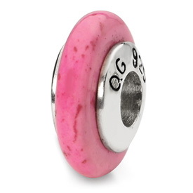 Reflection Beads Sterling Silver Pink Magnasite Stone Bead