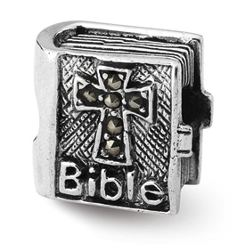 Reflection Beads Sterling Silver Marcasite Cross Bible Bead