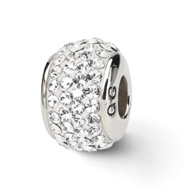 Reflection Beads Sterling Silver  White Full Swarovski Elements Bead