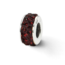 Reflection Beads Sterling Silver  Crimson Double Row Swarovski Elements Bead